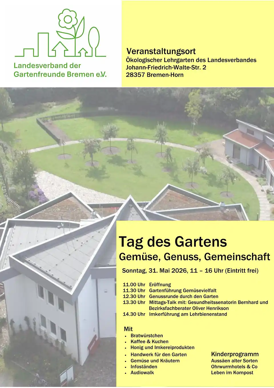 Ank&uuml;ndigungsplakat f&uuml;r den Tag des Gartens am 31.05.2026