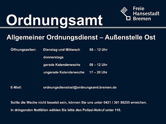 Erreichbarkeit Ordnungsdienst Ost