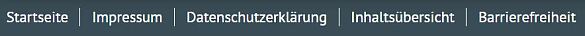 Das Bild zeigt den unteren Bereich der Homepage.