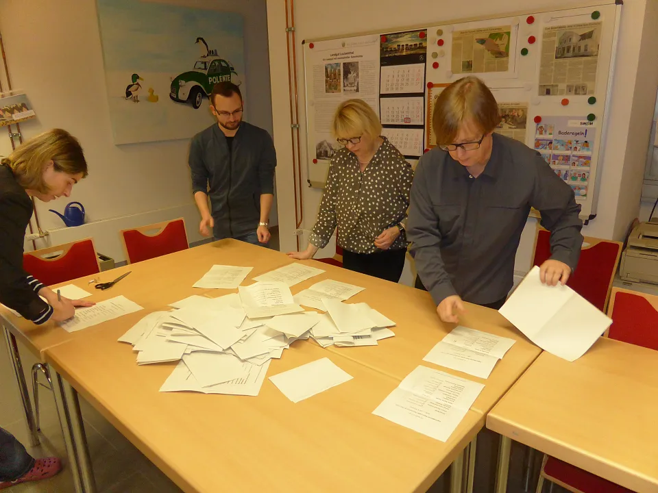 Die Z&auml;hlkommission mit Mitgliedern aus dem Beirat 