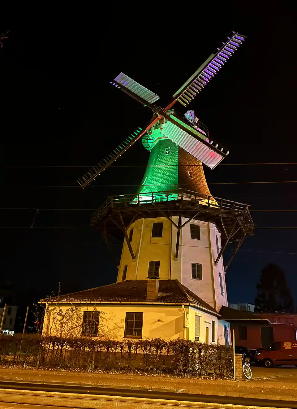 Foto der beleuchteten Horner M&uuml;hle