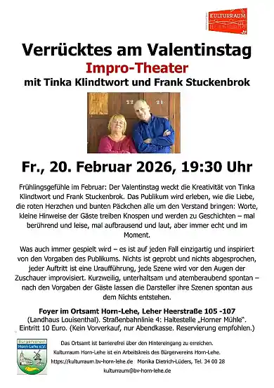 Impro-Theater im Ortsamt Horn-Lehe am 20.02.26 um 19.30 Uhr