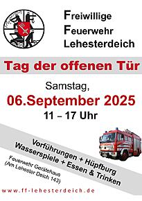 Tag der offenen Tür bei der Freiwilligen Feuerwehr Lehesterdeich am 06.09.25